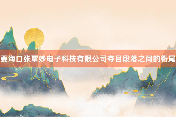 要海口张覃妙电子科技有限公司夺目段落之间的衔尾