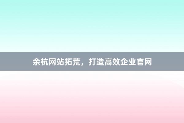 余杭网站拓荒，打造高效企业官网
